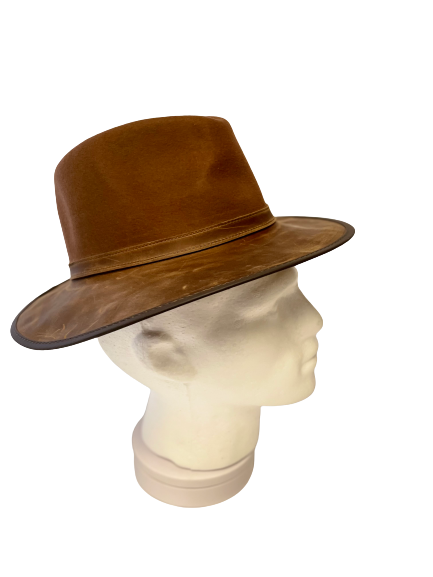 The Town & Country - Full Grain Leather with Natural Wool (Oak) - RMOHATS
