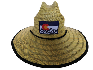 Colorado Flag Wide Brim Sun Protection Hat - One Size - Lifeguard Style - RMOHATS