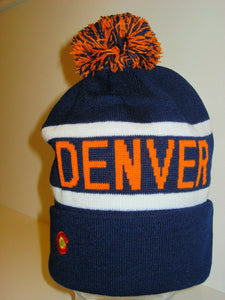 Denver Broncos Style Blue & Orange Winter Beanie - RMOHATS