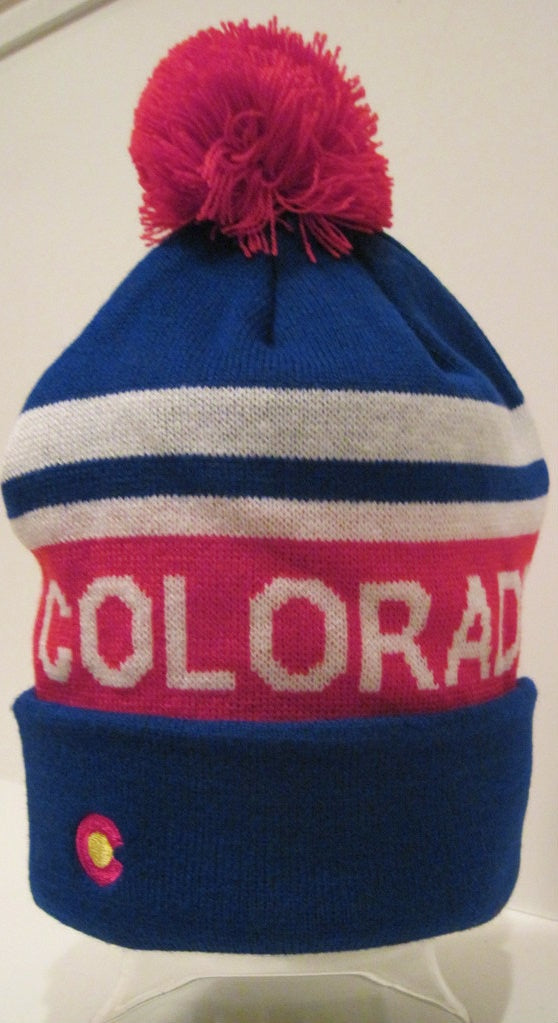 Colorado Flag Winter Beanie in Red White & Blue - RMOHATS
