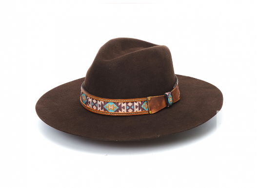 Flat brim wool hat sales