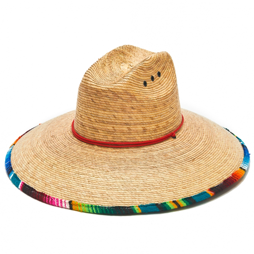 Wide Brim Tri-Color Sun Protection Hat - Palm Leaf - RMOHATS