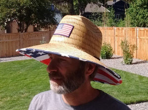 USA Wide Brim Stars & Stripes Sun Protection Hat - One Size Fits Most - RMOHATS