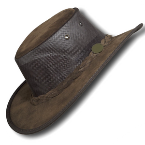 Wide Brim Shapeable Suede Leather Hat - Packable & Waterproof - RMOHATS