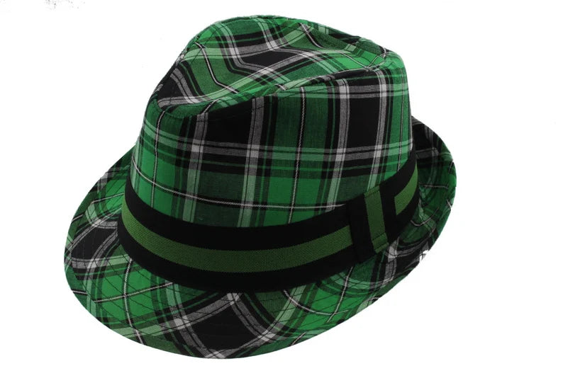 Irish Green Plaid Fedora