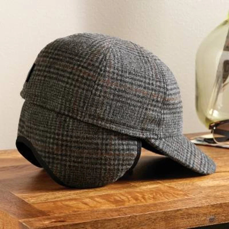 Wool baseball cap with ear flaps hotsell