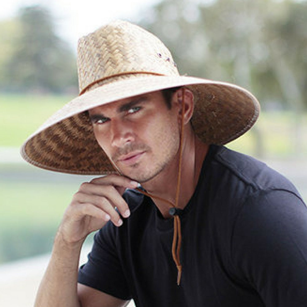 Lifeguard Shade Hat - Wide Brim Palm Leaf - Waterproof Finish – RMO HATS /