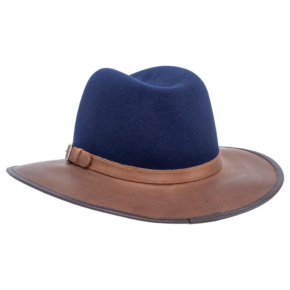 Town and Country  - Full Grain Leather & Wool (Sapphire) - RMOHATS