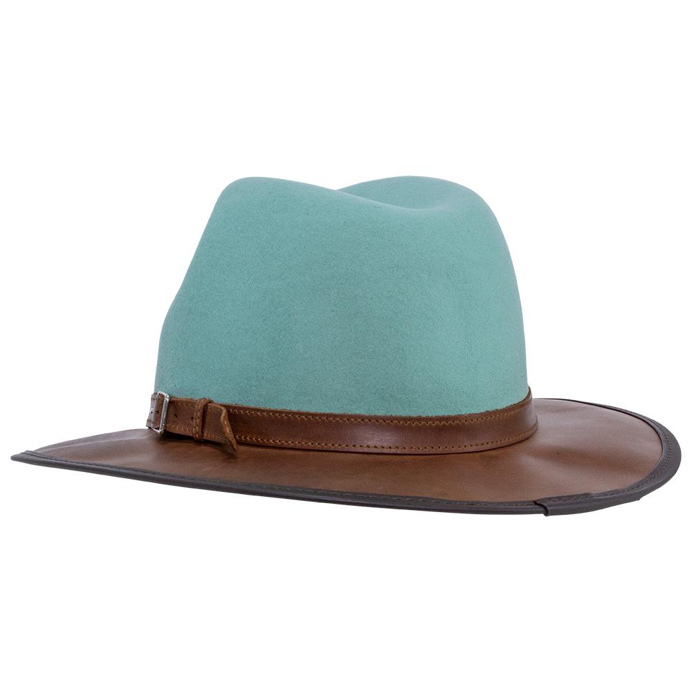 The Town & Country - Rugged Oiled Leather - Turquoise - RMOHATS